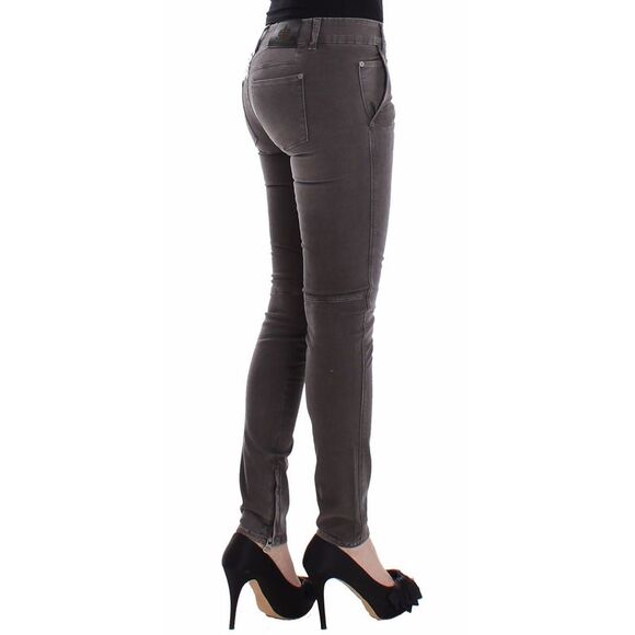 Ermanno Scervino Grey Skinny Cotton Blend Jeans Women Gray Jeans & Pants - Picture 4 of 6